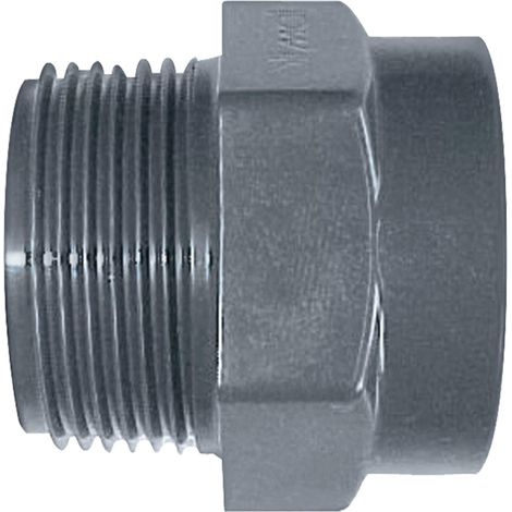 Mamelon PVC M/F Jardibric Raccords PVC à Visser PN10 Raccordements Arrosage Enterré (M 40x49 F 33x42)