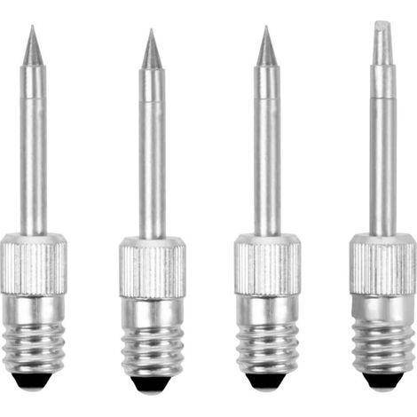 Pack of 4 replacement soldering accessories for 8W USB soldering tips, portable soldering tips for repair work (round tip E10-B3 + horseshoe tip E10-C1) (1/5)