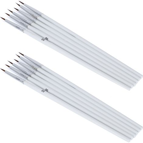 Ensemble de 12 pinceaux blancs multifonctionnels extra-fins pour peinture à l'huile numérique, stylo à ligne de coupe moyen (1/5)