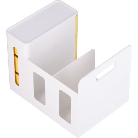 Serre-livres avec séparateur, étagère à livres inclinable, étagère de rangement pour fournitures scolaires, serre-livres de bureau multifonctionnel avec tiroir (1/5)