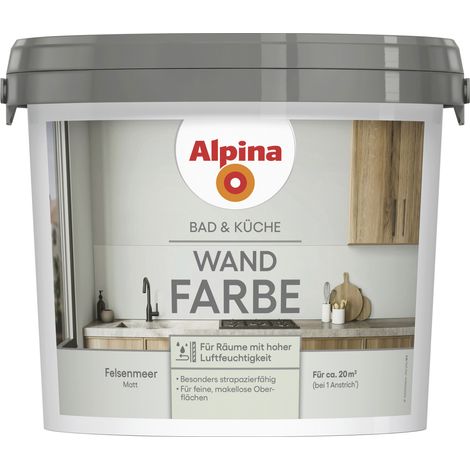 Alpina Wandfarbe für Küche & Badezimmer Felsenmeer 2,5 L