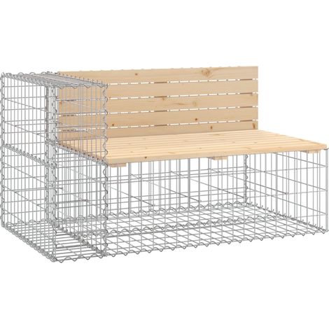 Maison Exclusive - Banco jardín diseño gaviones madera maciza pino 122x71x65,5 cm (1/5)