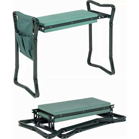 Tabourets de jardinage Kneeler Siège de jardin Pliant Jardinier Banc Jardin Kneeler avec sacs à outils - Vert (1/4)