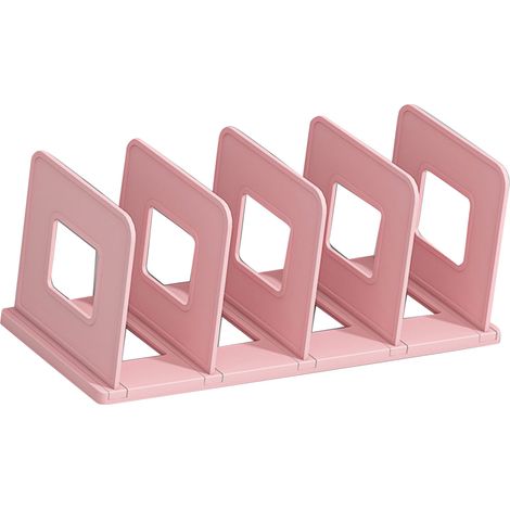 Minimalistischer, vertikaler PP-Dokumentenhalter mit 4 Fächern für Büro, Klassenzimmer oder Zuhause – Rosa – Dokumentenhalter, Schreibtisch-Organizer (1/5)