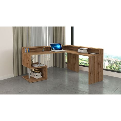 Scrivania Angolare a Giorno 182x160x60x92,5h cm Esse Rovere Wotan (1/5)