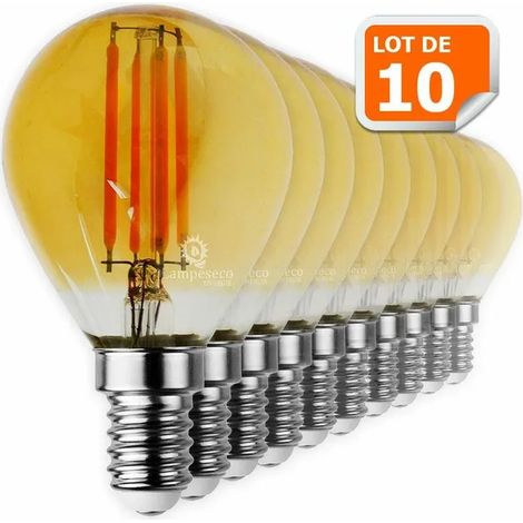 E14 - G45 Tea Color 4w, lumière chaude 2700k, ensemble de 10 ampoules LED, filament de tungstène imitation rétro super lumineux (1/3)
