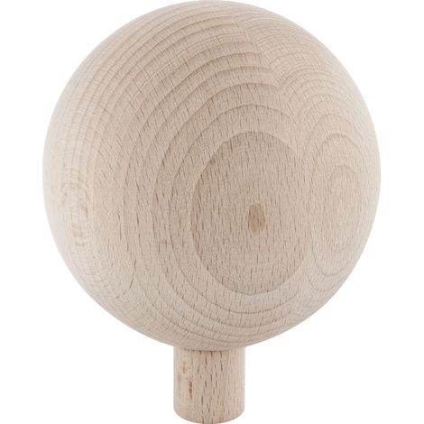Holz-Kugel (Türknauf) ø 100 mm mit Hülse M8-Gewinde, Möbelgriff Buche natur
