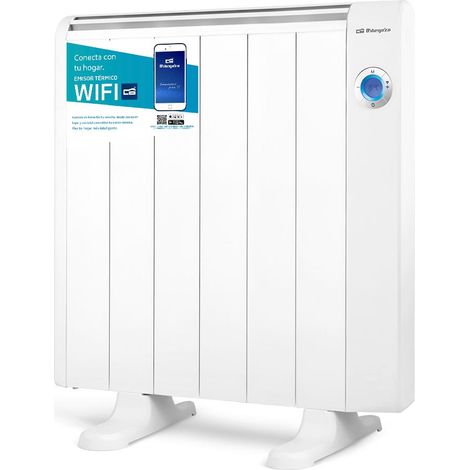 Orbegozo emisor térmico WIFI sin aceite RRW 1000, 6 elementos, mando a distancia, display LCD, soporte para pared y suelo, programable, 3 modos de funcionamiento, 1000 W (1/5)