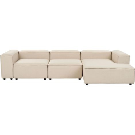 Modular Corner Sofa 4 Seater ARDAL Fabric Beige Left Hand