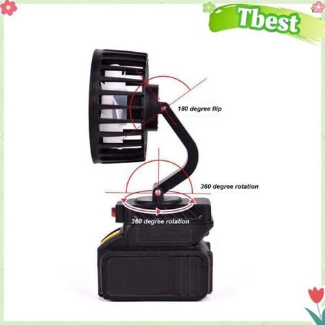 Ventilateur portatif à piles de 4 pouces, ventilateur extérieur rechargeable oscillant à 360 degrés, pour piles BL1840 18V (1/4)