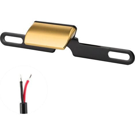 Éclairage de Plaque D'immatriculation de Moto, Lampe D'étiquette Arrière Universelle en Aluminium CNC 6 éclairage de Montage Arrière LED Feu Arrière de Frein Lampe de Plaque (GOLD). (1/5)