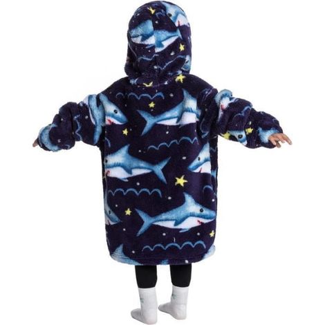 Couverture à Capuche - - Requin - Douce et Confortable - Taille Unique 3-6 Ans - Lavable en Machine (1/4)