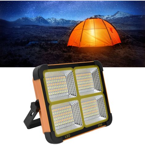 Projecteur solaire portable 1000 W avec 336 LED, batterie 12000 mAh/5000 lm, étanche et rechargeable, idéal pour le camping, les vendeurs ambulants et les chantiers de construction. Éclairage d'urgenc (1/5)