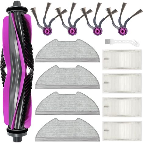 Repuestos para Aspiradora Eureka E20 Evo Plus: 1 Cepillo Principal, 4 Paños de Microfibra, 4 Filtros de Repuesto, 4 Cepillos Laterales, 1 Cepillo de Limpieza (1/5)