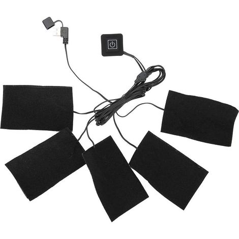 Chauffe-linge électrique USB avec régulateur de température, outil de massage portable, matériau composite noir lavable, idéal pour réchauffer le cou, la taille et l'abdomen. (1/5)