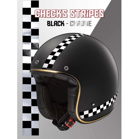 Stripes Strisce Adesive Scacchi, 2 x 33 cm - Colore: NERO CROMO