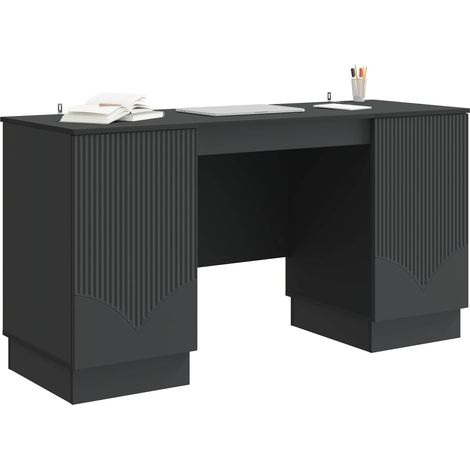 Maison Exclusive - Schreibtisch mit Regal Schwarz 142,5 x 50 x 75