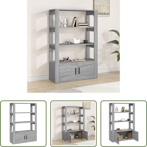 vidaXL Wohnzimmer - Sideboard Grau Sonoma 80x30x119,5 cm Holzwerkstoff (1/5)