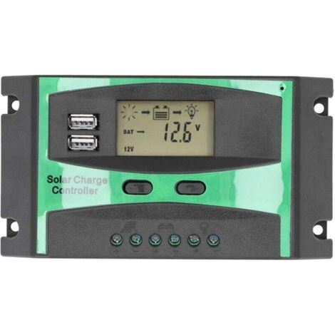 PA Régulateur de Charge Solaire PWM 30A 12V 24V Contrôleur Panneau Photovoltaïque (1/4)
