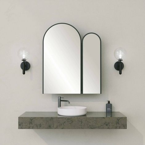 Dmora - Bajo el armario Chara, Mueble de baño, Contenedor de lavabo, Mueble fregadero, 50x12h45 cm, Negro, con embalaje reforzado (1/5)