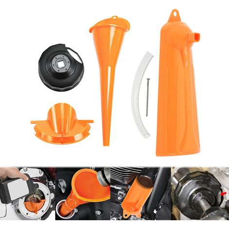 Entonnoir de remplissage d'huile de carter d'entonnoir de remplissage d'huile de boîtier primaire entonnoir de filtre à huile anti-goutte kit d'entonnoir (1/4)