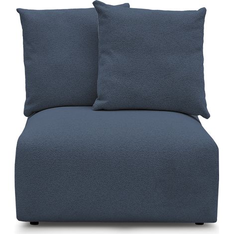 BOBOCHIC - Chauffeuse 1 place sans accoudoir pour canapé modulable VOLTAIRE tissu chiné   Bleu foncé (1/5)