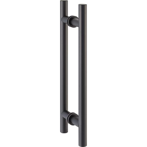 Poignée de porte plate Longueur 350 mm Poignée pour portes en bois et verre Aluminium noir mat Argenté