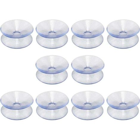 Lot de 10 ventouses double face en silicone Ulisem pour plateau de table, ventouse transparente sans crochets, compatible avec plateau en verre, taille : 35 mm
