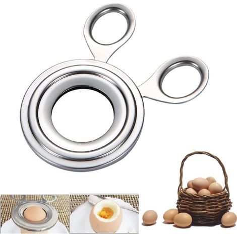 Stainless Steel Egg Cutter, Egg Opener, Shell-Breasting Egg Cutter, Soft-Boiled Egg Opener, Egg Scraper, Egg Scissors, Shell-Removing Eggs, for Hard-Boiled Eggs and Kitchen Accessories (1/5)