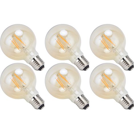 6 x 4W E27 dimmbare LED-Filamentlampen, warmes Vintage-Goldlicht, Dekoration für Zuhause/Bar, 220V (1/5)