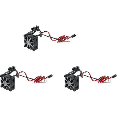 3X pour Voiture Télécommandée 3650 3660550540 Ventilateur de Refroidissement de Radiateur avec Capteur Thermique CNC en Alliage D'Aluminium Pince Radiateur, Noir (1/5)