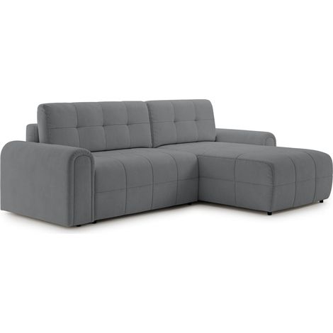 Selsey Simolla – Ecksofa mit Schlaffunktion und Bettkasten, rechts, Chenille, Grau (1/5)