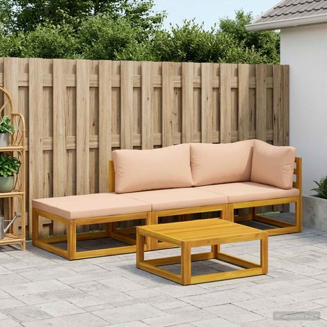 vidaXL Sofa Set 4 pcs Natural Solid Acacia Wood (1/5)