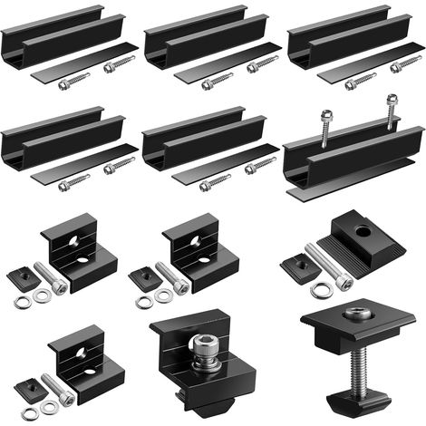 Rails Aluminium 120x25mm, 4 Pinces, 2 Supports Centraux, Compatible 30/35mm, Étanche, Toit Camping-car Bateau (1/5)