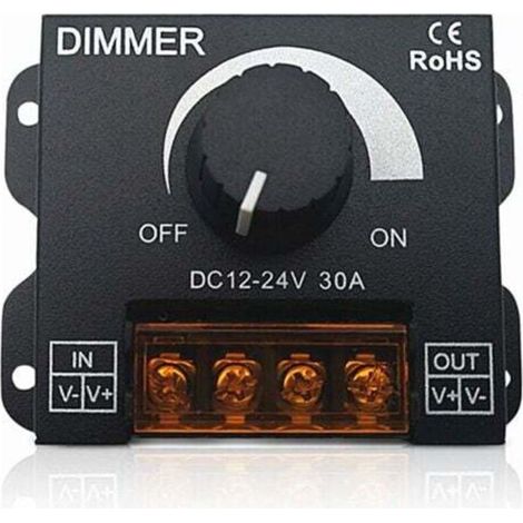 Interrupteur variateur, 12V-24V, 30A, marche/arrêt, pour le contrôle de la luminosité des rubans LED (1/4)