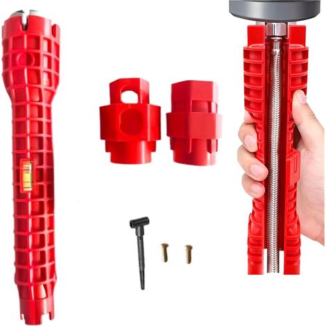 14 en 1 Robinet et Installateur D'évier, Clé de Plomberie Sous Evier, Installateur de Robinet et D'évier, Antidérapant, pour Evier, Salle de Bain, Cuisine