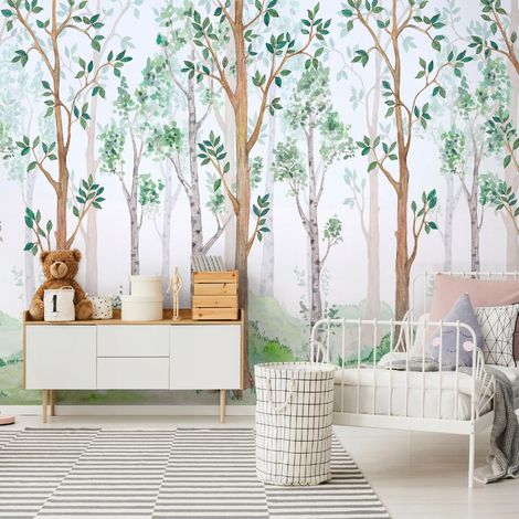Fototapete Wald, für Kinderzimmer, 150 x 105 cm – Komplettset inkl. Kleister & Anleitung (1/4)