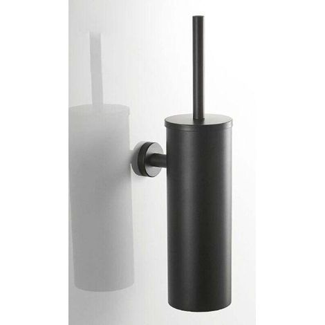 Brosse WC Inox- Brosse Toilette et Supports, Anti-goutte, Antibactérienne, Balayette WC Ventilée, Séchage Rapide sans Odeur, Balai WC Montage Mural/au Sol, Salle de Bain et WC Noir (1/4)