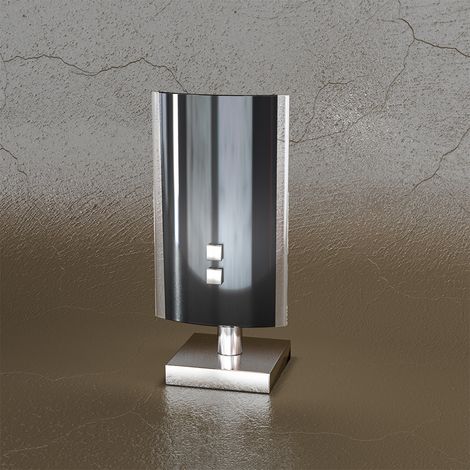 Abatjour Contemporaneo Shadow Metallo Bianco Vetro Nero 1 Luce G9 (1/3)
