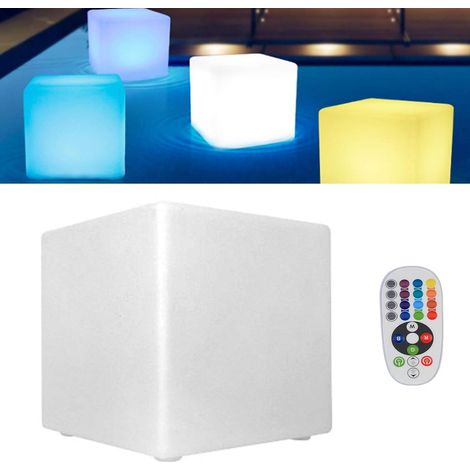Cube LED d'extérieur avec télécommande - Tabouret lumineux RVB - 16 couleurs - Cube de siège LED et design - Éclairage cube lumineux comme siège et table pour l'intérieur et l'extérieur (1/5)