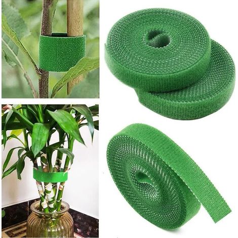 Packung mit 3 grünen Klebebändern für Pflanzen, die zur Fixierung der Form des Bandes verwendet werden (10 mm x 2 m).