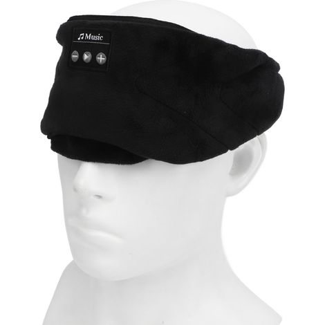 Bluetooth-Schlafmaske mit 20 integrierten Weißrauschen-Songs, 4 schlaffördernden Musiktiteln, musikalischer Abdeckung für absolute Dunkelheit, Unisex, Schwarz, eine ausgezeichnete Geschenkidee. (1/4)