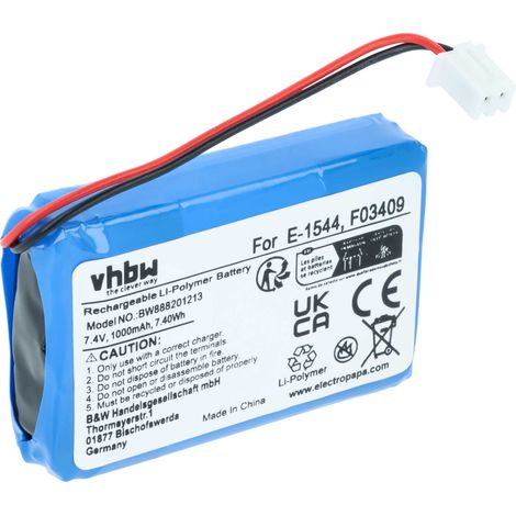vhbw Akku Ersatz für Satlink F03409, E-1544 für Messgerät (1000 mAh, 7,4 V, Li-Polymer)