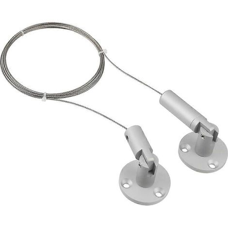 Kit de câbles de suspension réglables 1,5 mm x 3 m, matériel de suspension robuste pour tableaux, câble de suspension en alliage d'aluminium argenté (1/5)