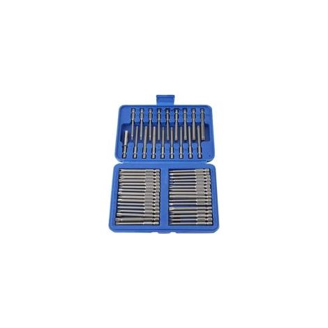 Coffret de 50 embouts pour tournevis électriques, comprenant des embouts Phillips, plats, Torx et des embouts de formes spéciales.