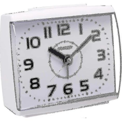 Réveil analogique pour seniors, silencieux (sans tic-tac), avec fonction snooze et rétroéclairage, alarme sonore progressive, grands chiffres pour une lecture facile, fonctionne sur piles, blanc (1/5)