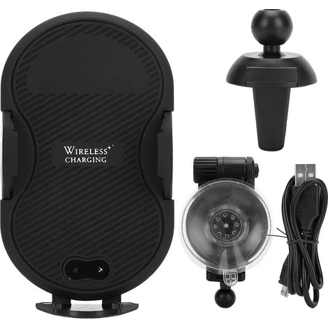 Support de téléphone pour tableau de bord avec chargeur de voiture sans fil à induction infrarouge C8miniNoir (1/5)