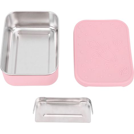 Boîte repas acier inoxydable 850ml étanche compartiment mobile pour école bureau pique-nique rose (1/5)