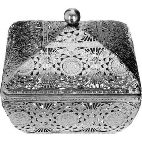 Boîte Métal Déco "Ajourée" 12cm Argent (1/2)