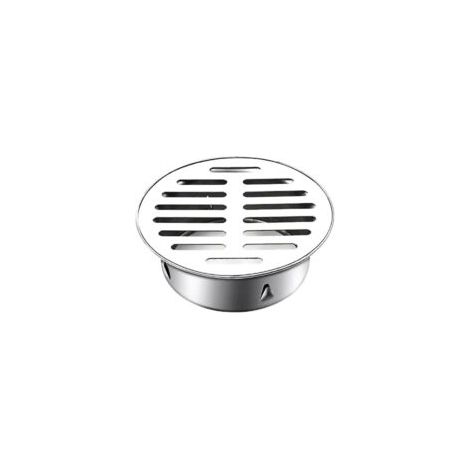 Siphon de sol en acier inoxydable 110 mm – siphon anti-obstruction pour balcons et salles de bains – couvercle rond, siphon de haute qualité – Crezuo (1/4)